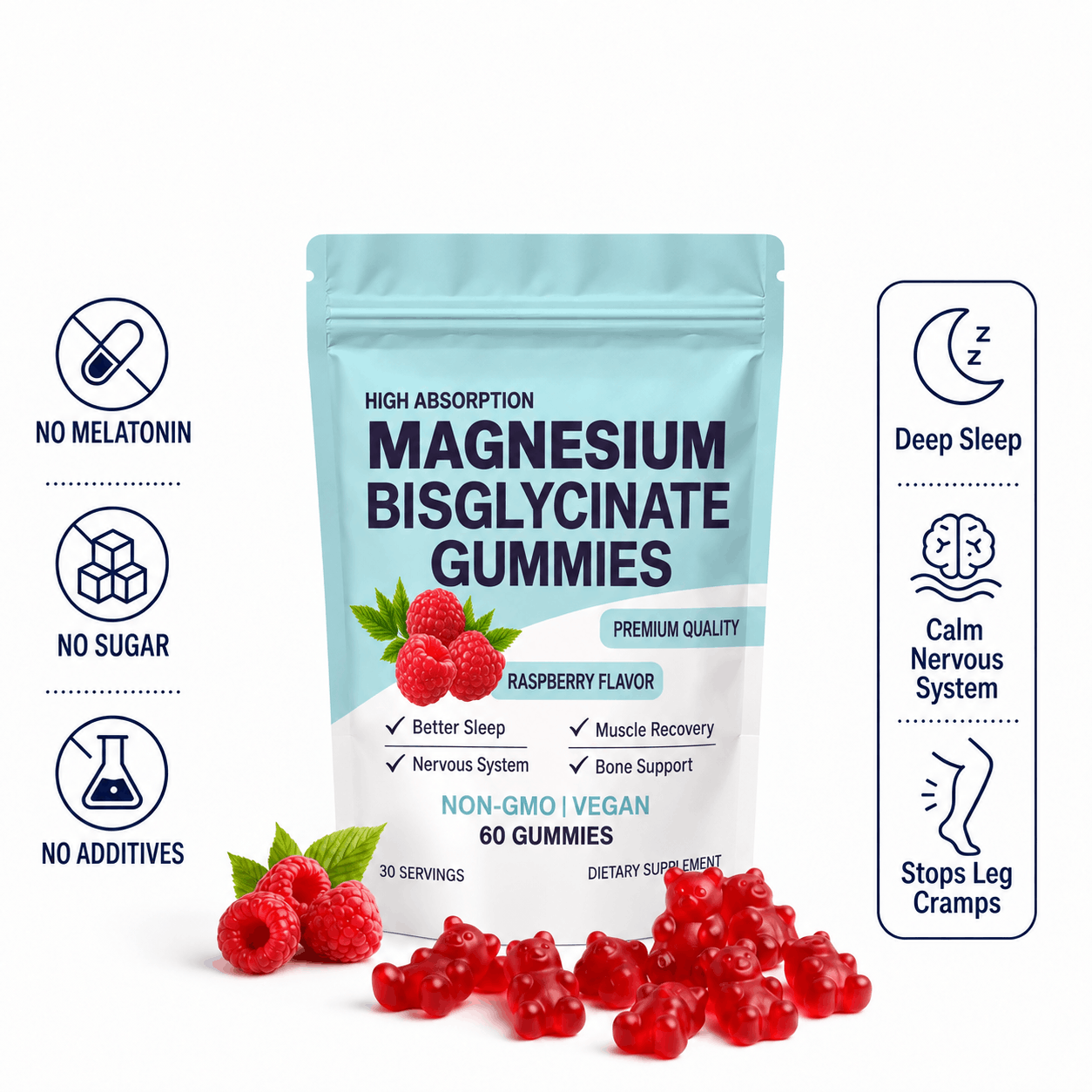 Melatonin-Free Magnesium Bisglycinate Gummies