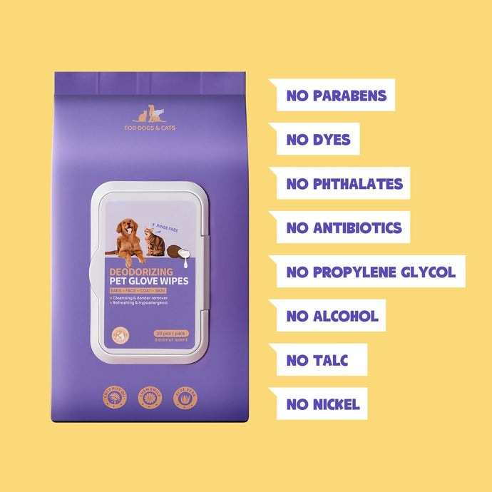 Wear-and-Wipe Gloves — Clean your pet in seconds. Stress-free. Water-free. Mess-free.