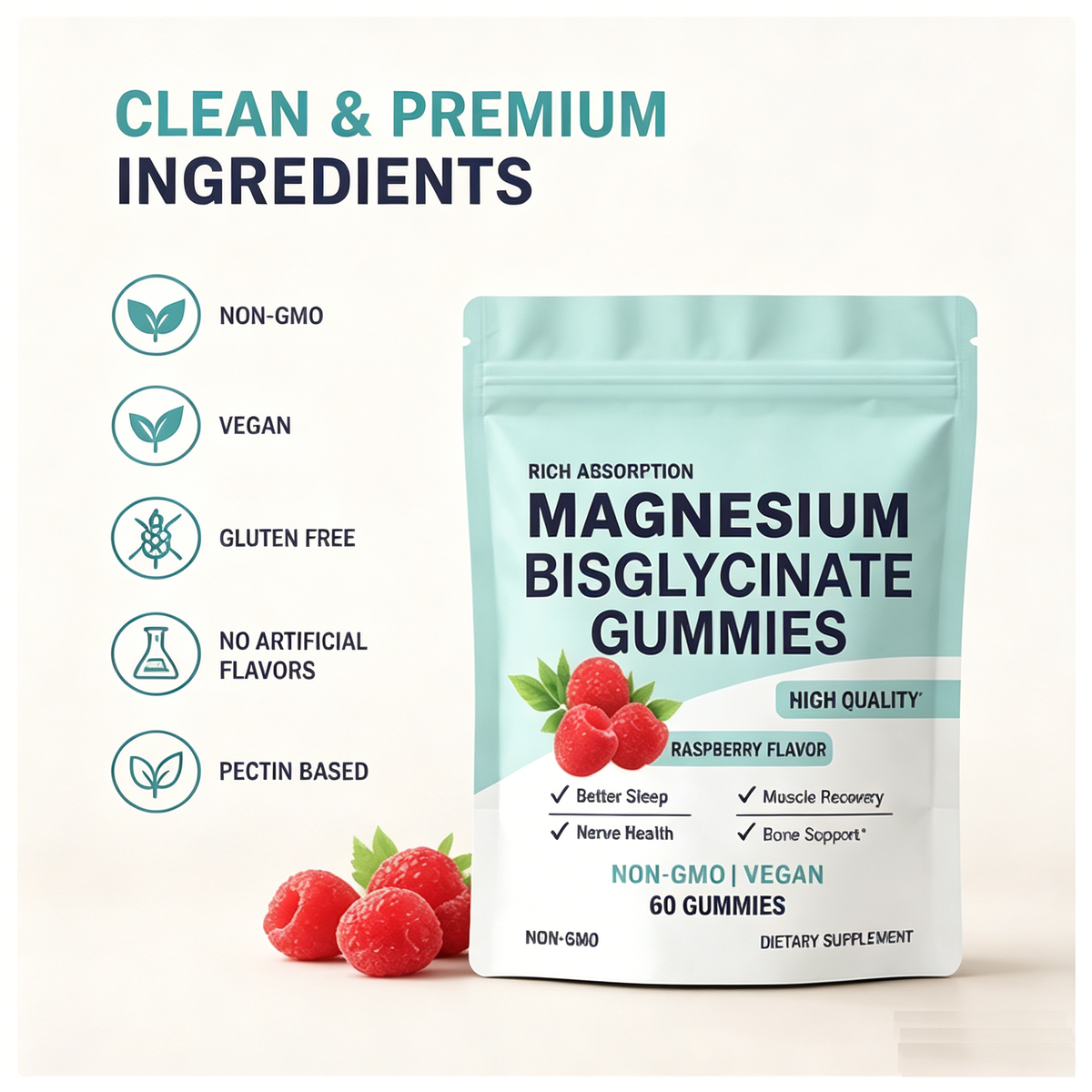 Melatonin-Free Magnesium Bisglycinate Gummies